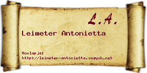 Leimeter Antonietta névjegykártya